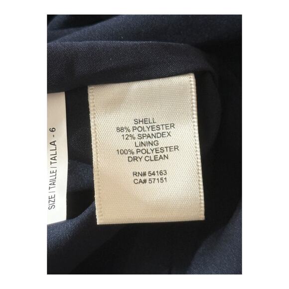 Eliza J cascading Ruffle Front Gown dress navy blue size 6 - Picture 7 of 7